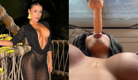 |Malejandraq Devouring Dildo With Mouth