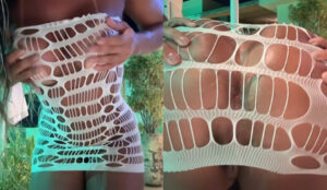 Mulhermelao Leaks Onlyfans|Mulhermelao Fishnet Dress Showing Asshole