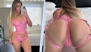 Sabrinanic Leaks Onlyfans|Sabrinanic Pink Lingerie Bubble Ass